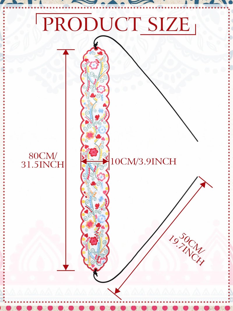 Jeere Women Embroidered Mexican Belt for Dress Floral Traditional Fiesta Waist Sash Cinco De Mayo Luau Party Outfit(Fresh) - Image 2