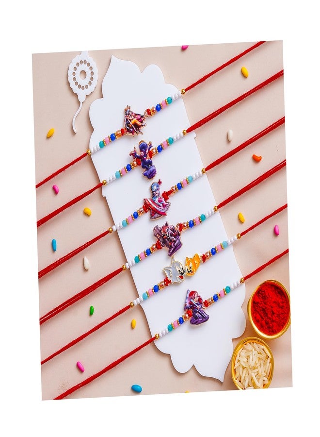 Pride Store Stylish Cartoon Character Kids Rakhi Set with Tilak Pack and Greeting Card for Brother, Sister, Baby Boy, Baby Girl, Chhota Bhai (Kids Rakhi Set - O) - Image 1