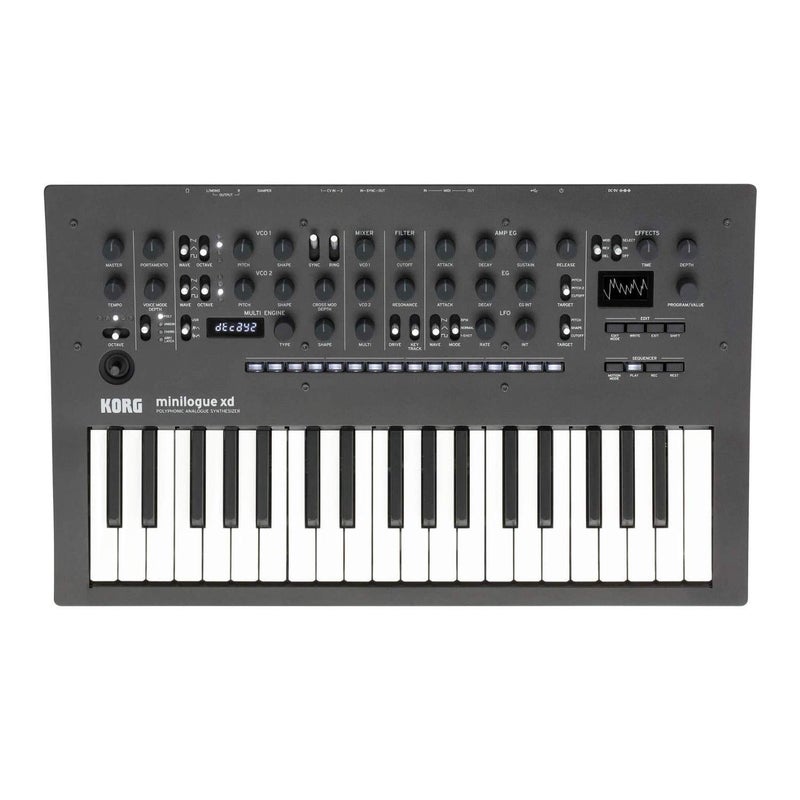 Korg minilogue xd 37key Polyphonic Analog Synththesizer w 16step Sequencer 4 Voices and OLED Oscilloscope MINILOGUEXD