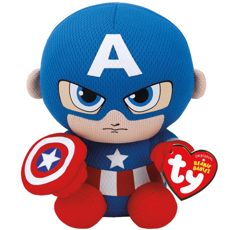 Ty Captain America Plush, Blue/Red/White, Regular - Image 1
