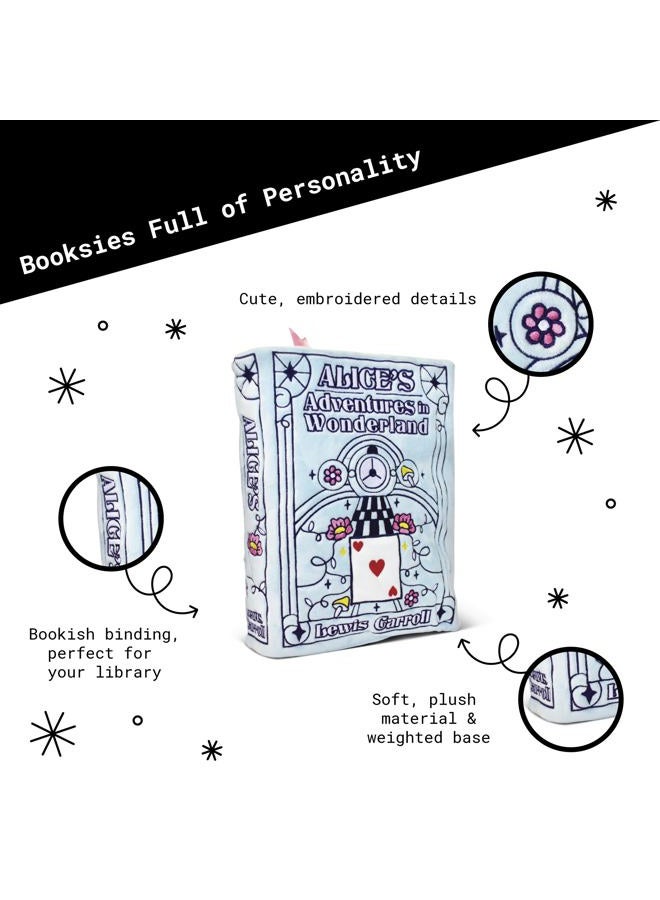 Punchkins Alice in Wonderland Book Plush, Soft Collectible Gift for Book Lovers, Readers, Teachers, Bookworms– Literary Decor for Library, Office, or Study– 11x7/PillowSize - Image 5