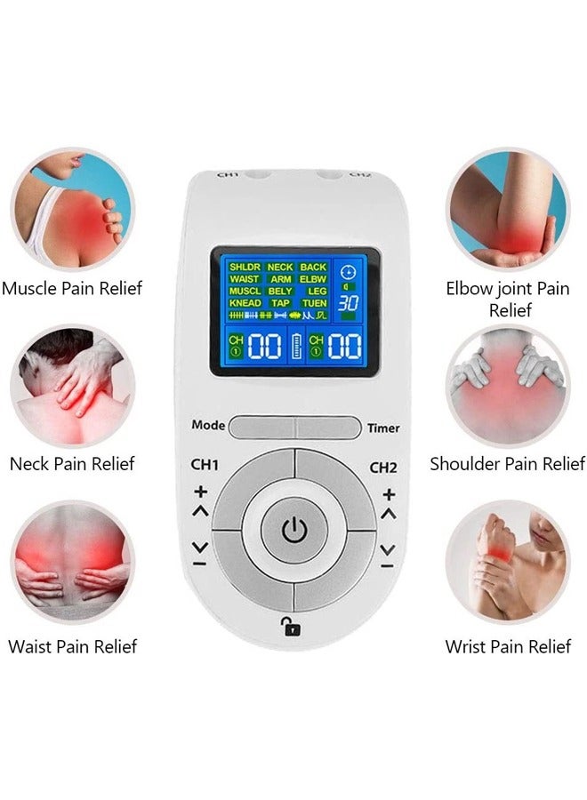 NIBEMINENT 12 Modes TENS & EMS Electronic Pulse Massager with 4 Pads for Back and Shoulder Pain Relief and Muscle Strength - Image 2