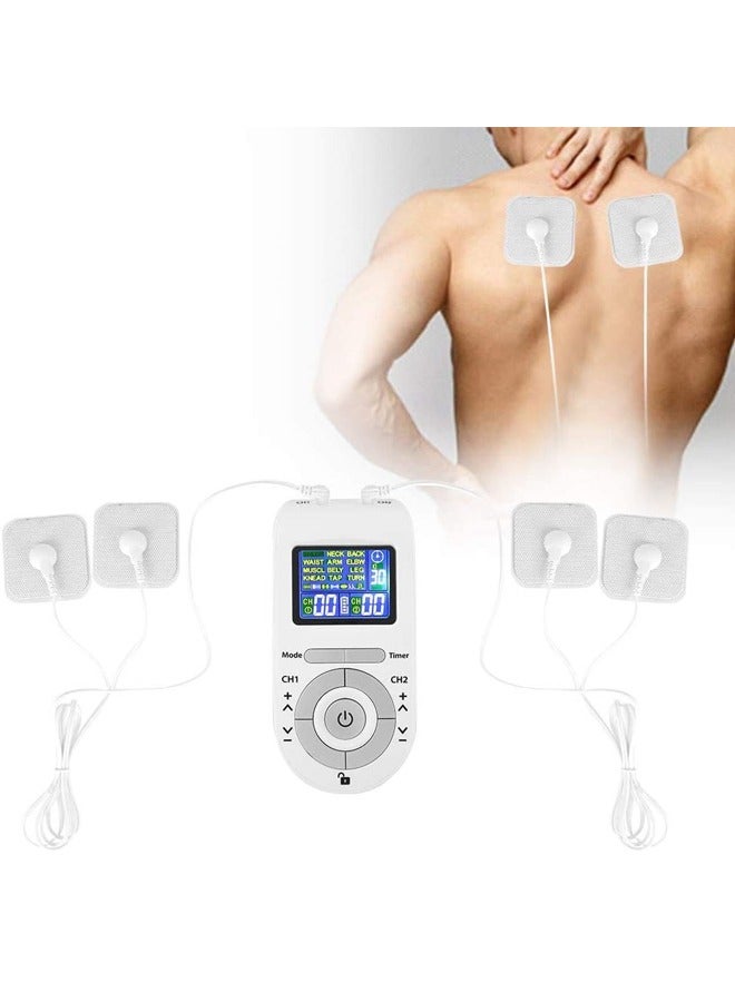 NIBEMINENT 12 Modes TENS & EMS Electronic Pulse Massager with 4 Pads for Back and Shoulder Pain Relief and Muscle Strength - Image 4
