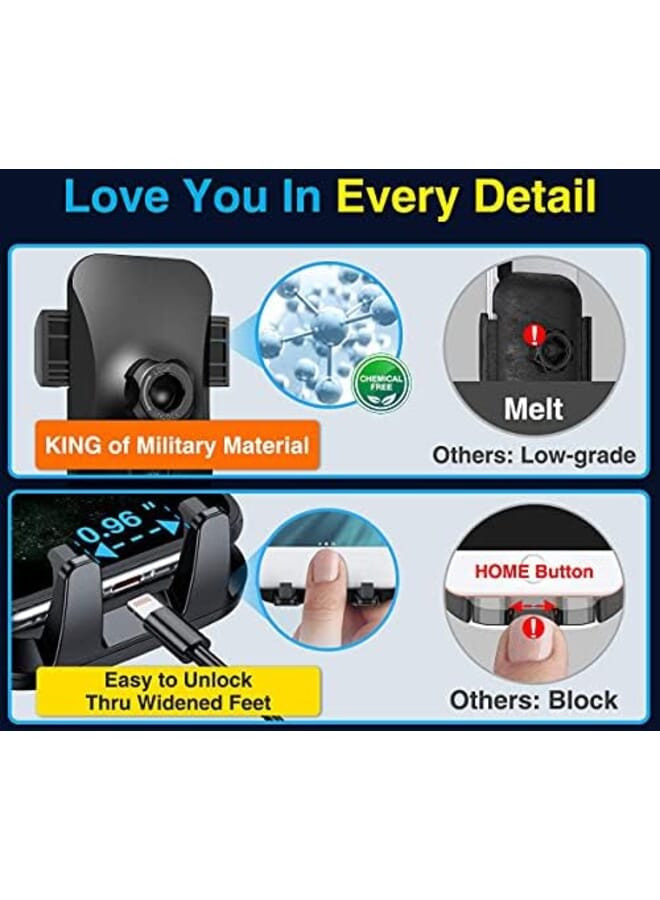 KASTWAVE Car Universal Phone Holder Upgraded Hands Free Holder Dashboard Windshield Phone Holder Compatible With All Iphone Se 12 Pro Galaxy S21 Phones - Image 4