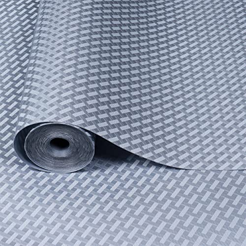 ElastPro EVA Food Grade Washable Anti Slip Mat/Sheet for Fridge, Shelf Liner, Table, Kitchen Drawer mat (Grey Crossed Stripe, 3 Meter) - Image 1