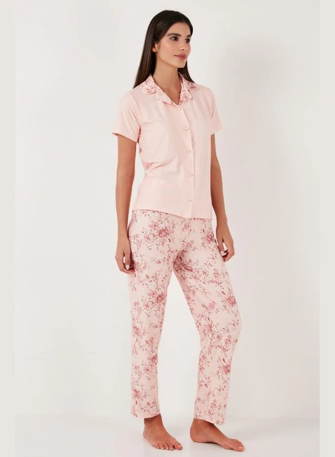 Lela Lela Regular Fit Shirt Collar Short Sleeve Pajama Set Women's Pajama Set 65730101