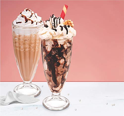 SkyKey Transparent Classic Ice Cream Glass Sundae Milkshake Smoothie Dessert Glasses Cup_2 Pcs - Image 3