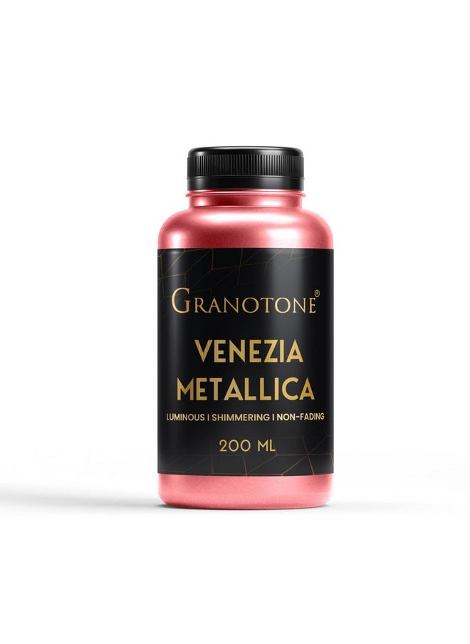 Granotone - GRANOTONE Venezia Metallic Acrylic Paint, 200 ML - Extra Sheen, Non-Fading, Indoor/Outdoor, Non-Toxic, Multi-Surface - For Artists, Hobbyists & Kids - Made in India (PINK) - Image 1