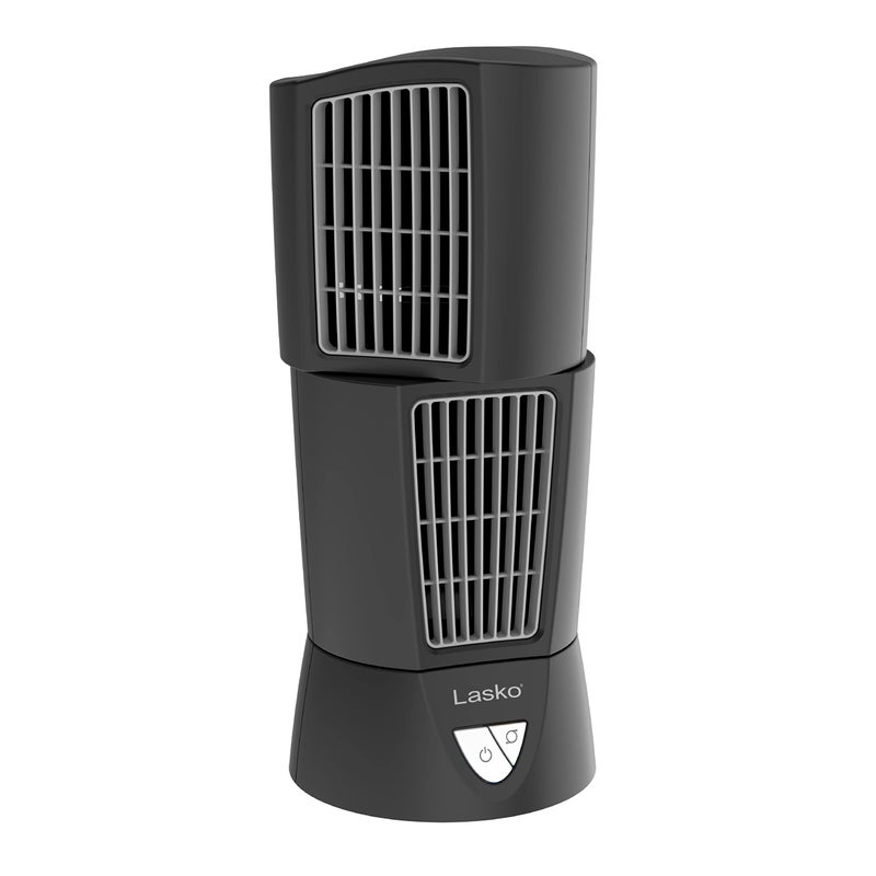 Lasko Oscillating Platinum Desktop Wind Tower Fan 3Speeds Compact Portable with Handle for Office Bedroom and Kitchen 14 Black 4916