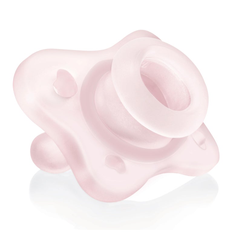 Chicco PhysioForma Mini Orthodontic Pacifier, 0-2m | 100% Silicone | Supports Breathing & Oral Development | One-Piece Design | Extra Small & Light | Includes Sterilizing Case | BPA Free | Pink, 2pk - Image 5