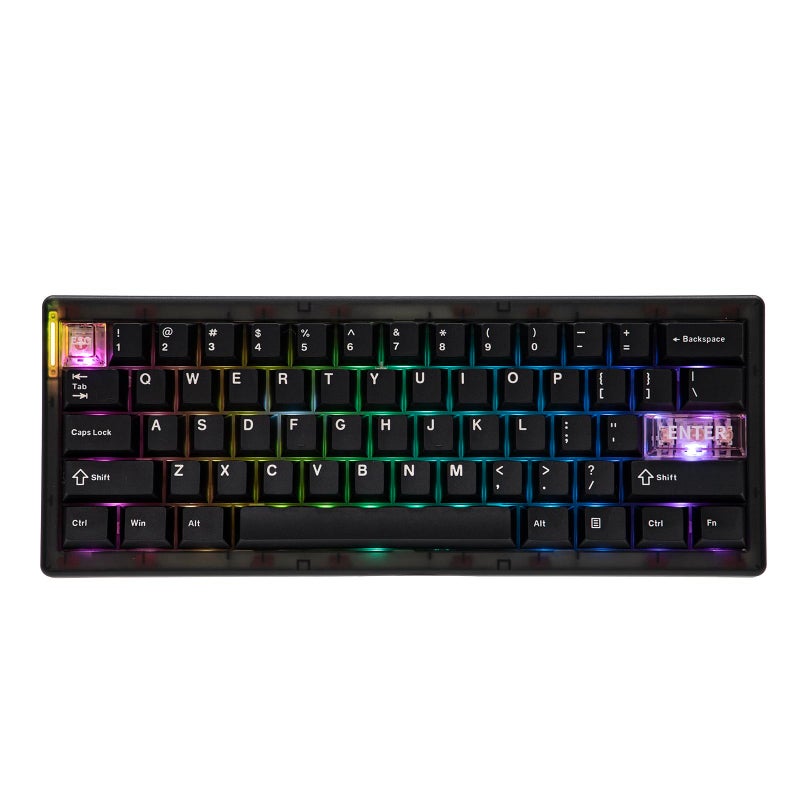 MechLands CIDOO QK61 V2 VIA Programmable 60 Compact Keyboard USBCBT5024Ghz Wireless Hot Swappable Custom Mechanical Keyboard with Gasket Mounted PC Plate 3000mAh Battery for WinMac Black - Image 2