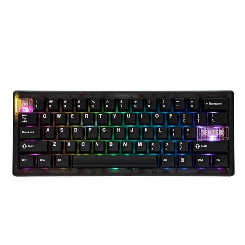 MechLands CIDOO QK61 V2 VIA Programmable 60 Compact Keyboard USBCBT5024Ghz Wireless Hot Swappable Custom Mechanical Keyboard with Gasket Mounted PC Plate 3000mAh Battery for WinMac Black - Image 1