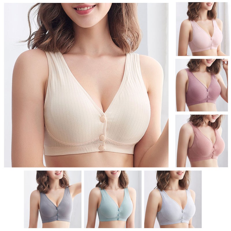 Women Nursing Bra Front Closure No Underwire Padded Soft Bralettes for Maternity Sleeping - Image 4