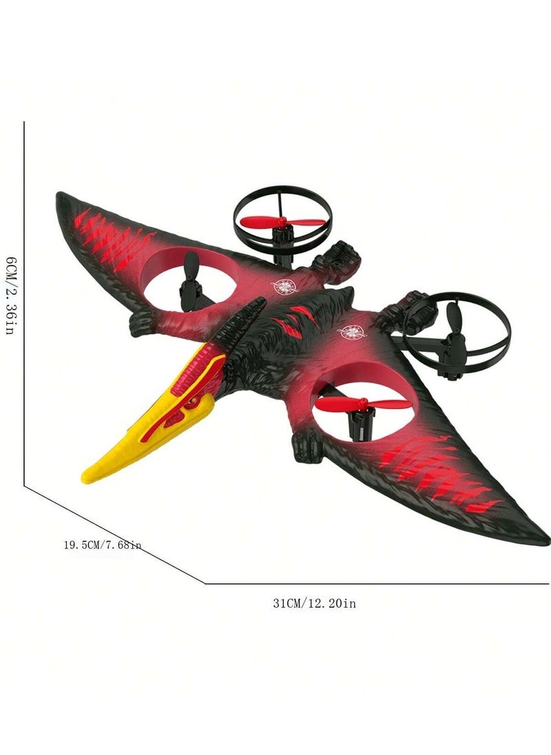 null - RC Pterosaur Plane – 2.4GHz Remote Control Quadcopter with Fixed-Wing Design, Auto Hover, 360° Stunts, Durable EPP Foam, LED Lights, USB Charging, Perfect for Kids, Beginners & Adults Remote Control Aircraft - Image 1