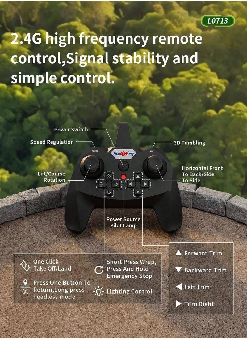 null - RC Pterosaur Plane – 2.4GHz Remote Control Quadcopter with Fixed-Wing Design, Auto Hover, 360° Stunts, Durable EPP Foam, LED Lights, USB Charging, Perfect for Kids, Beginners & Adults Remote Control Aircraft - Image 1