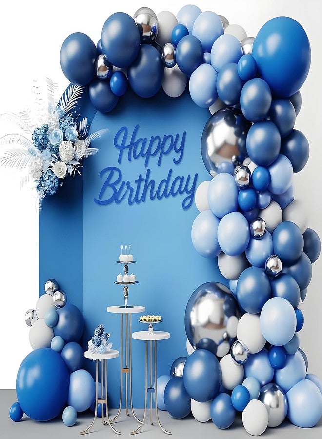 MASTRON Happy Birthday Sign for Backdrop, Glitter Blue 21 X 22 'Happy Birthday' Decal Letters Sticker Balloon Arch Backdrop for Unisex All Ages Men Women Birthday Party Supplies Decorations - Image 5