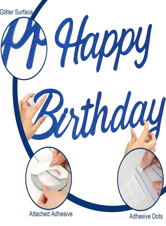 MASTRON Happy Birthday Sign for Backdrop, Glitter Blue 21 X 22 'Happy Birthday' Decal Letters Sticker Balloon Arch Backdrop for Unisex All Ages Men Women Birthday Party Supplies Decorations - Image 4