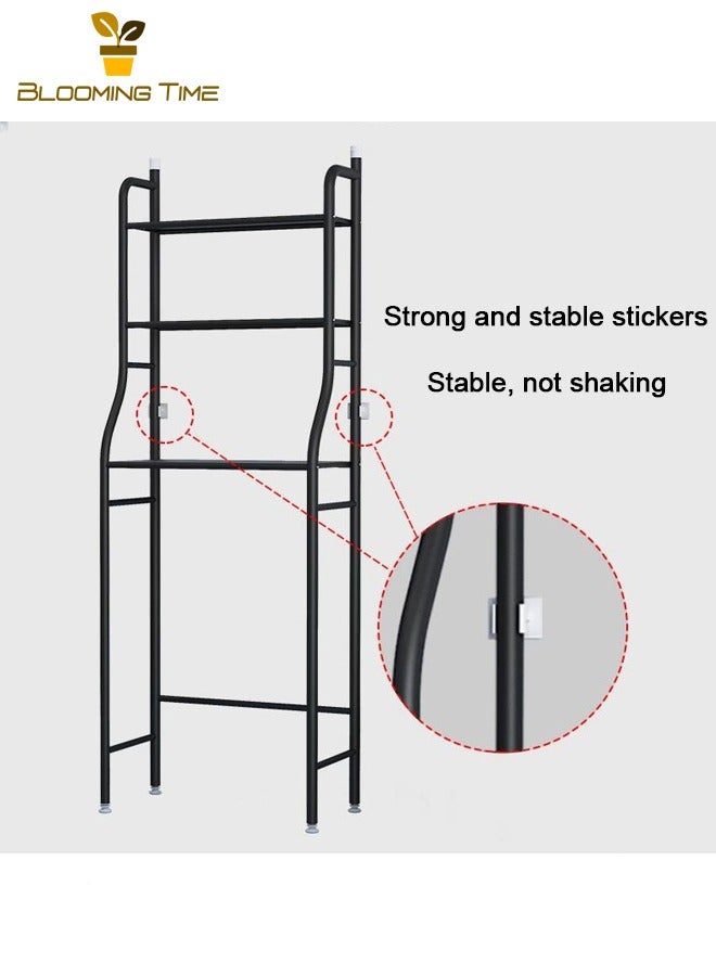 BLOOMING TIME 3-Layer Toilet Rack Bathroom Toilet Rack Washing Machine Storage Rack Household Floor Toilet Bathroom Punch-Free Multi-Layer Storage Toilet Rack - Image 4