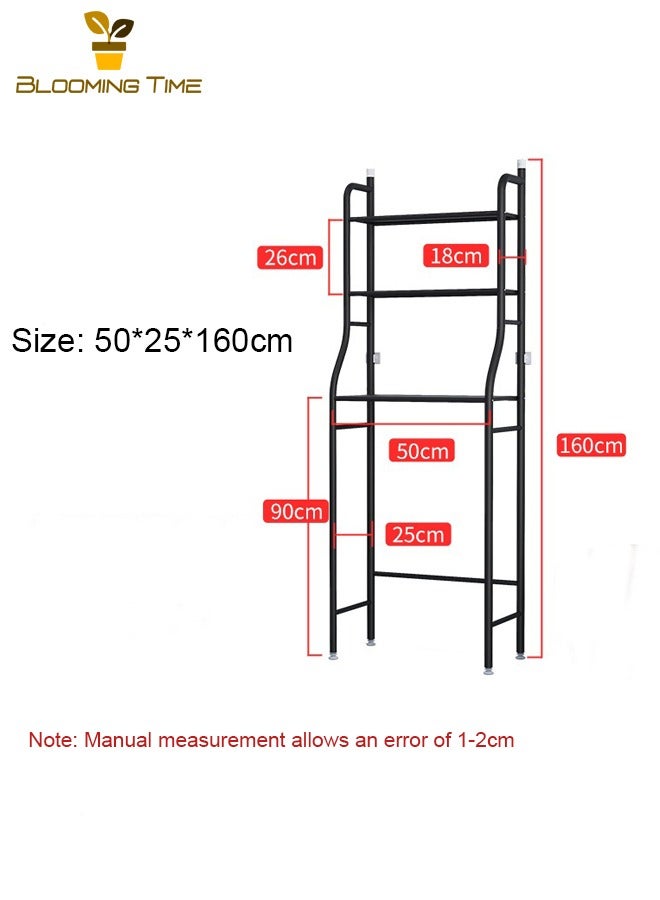 BLOOMING TIME 3-Layer Toilet Rack Bathroom Toilet Rack Washing Machine Storage Rack Household Floor Toilet Bathroom Punch-Free Multi-Layer Storage Toilet Rack - Image 5