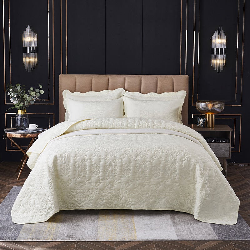 Nantong Home Textile Bedding Kit Washed Cotton Quilted Quilted Bed Cover Sheet Three-Piece Set - Image 1