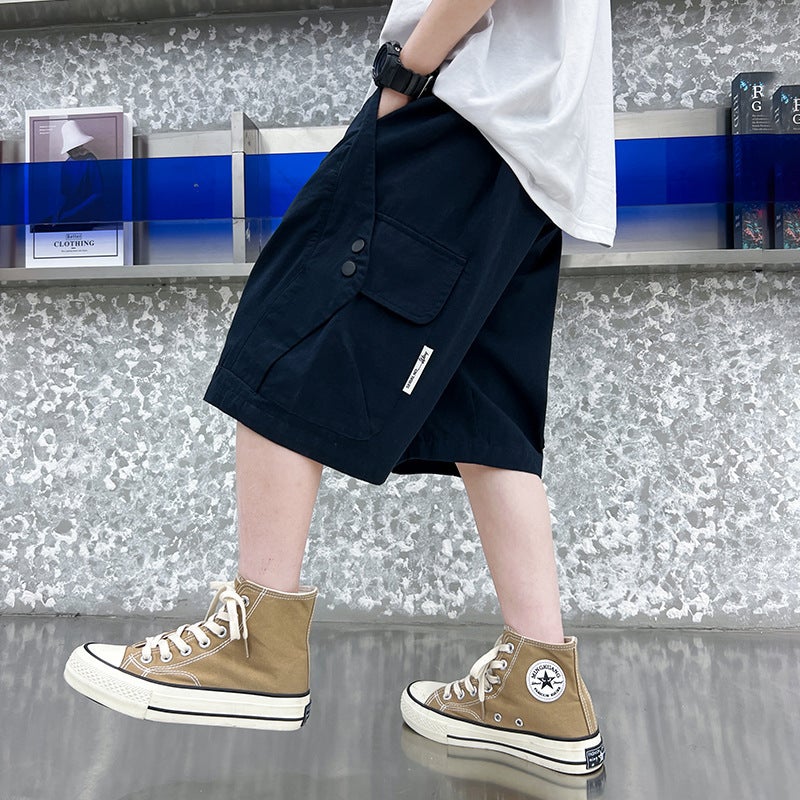 2023 Boys' Summer Shorts Five-Point Crock Pants Foreign Handsome Thin Children'S Cotton Mid-Length Pants Korean Style Trendy - Image 5