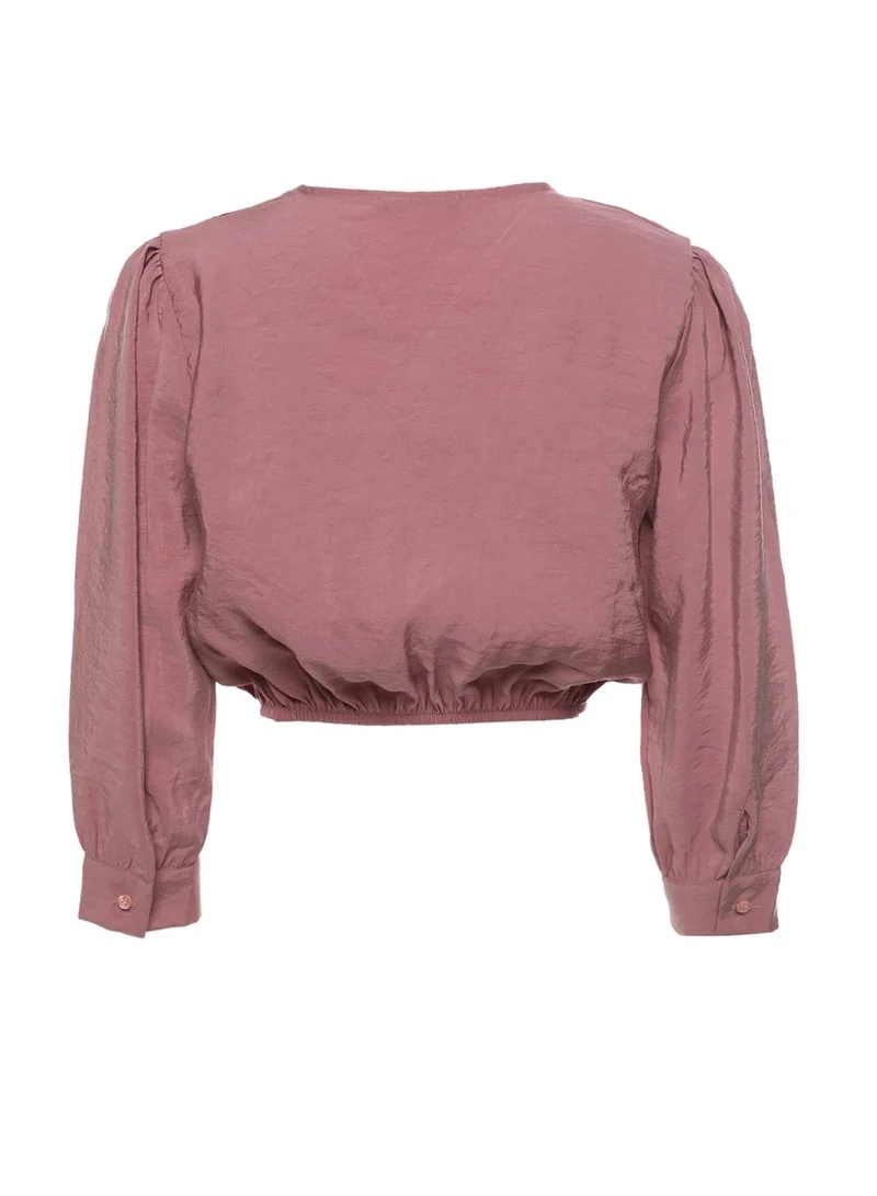 trendyol Surplice Neck Crop Top