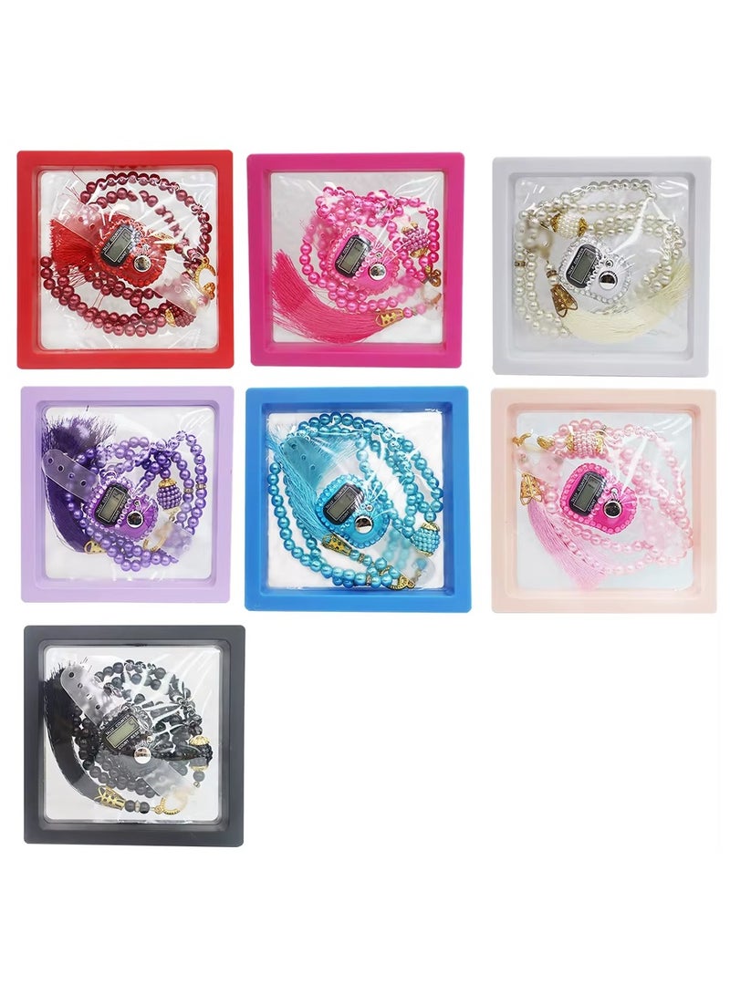 Islamic Finger Counter With Prayer Beads With Flannel Box Digital Tally Counter Set 6 pcs