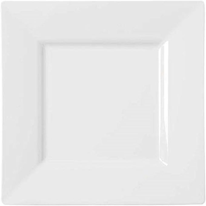 SQUARE WHITE PLASTIC CAKE PLATES 65 PACK OF 10 ELEGANT STURDY DINNERWARE FOR WEDDINGS BIRTHDAYS HOME USE