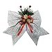 allgala allgala Christmas Decorative Bows for Wreath Garland Treetopper Christmas Tree (07" Med Silver 4-PK)-XBW93023  - Image 2