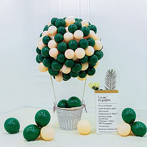 LAZYBEEE 136 pcs Dark Green and Peach Pastel Balloons Garland Arch Kit White birthday Paper banner | Balloons Baby | Pastel Balloons for Party Birthday Decorations (Green and Peach) - Image 4