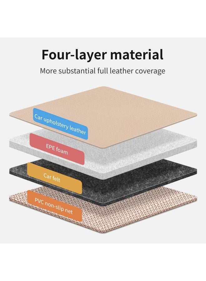 pefirst Car Seat Protector,Extra Thick Car Seat Covers Non-Slip Waterproof Mat Pad Leaving No Imprints Marks for Child Baby Pet Truck SUV Automobile (Beige-B) - Image 3