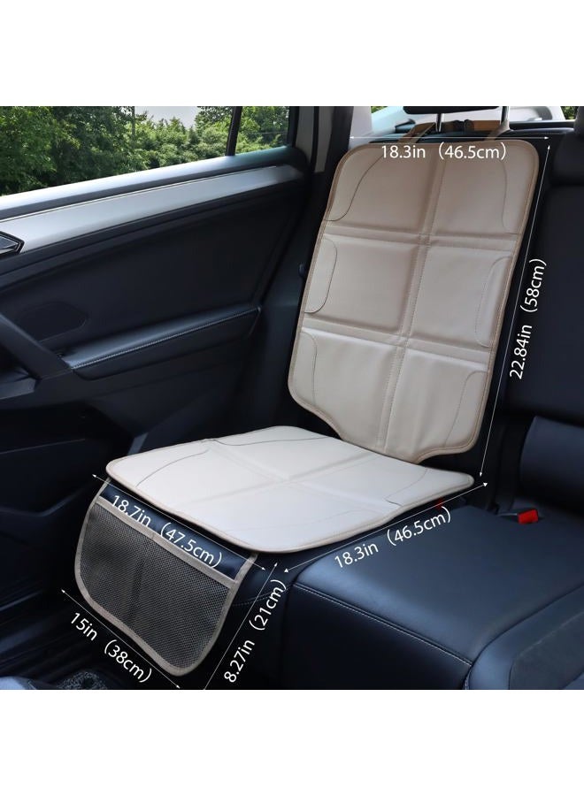 pefirst Car Seat Protector,Extra Thick Car Seat Covers Non-Slip Waterproof Mat Pad Leaving No Imprints Marks for Child Baby Pet Truck SUV Automobile (Beige-B) - Image 2