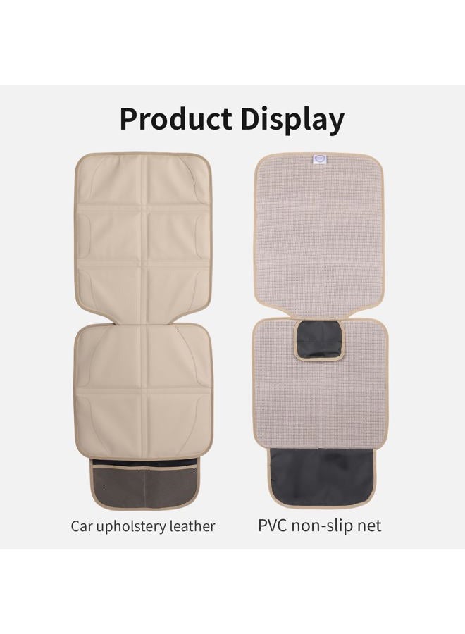 pefirst Car Seat Protector,Extra Thick Car Seat Covers Non-Slip Waterproof Mat Pad Leaving No Imprints Marks for Child Baby Pet Truck SUV Automobile (Beige-B) - Image 5