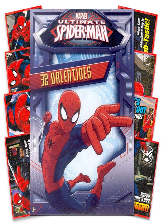 PMG Ultimate Spider-Man Kids Valentines Day Card Classroom Exchange (32 count) - Image 2