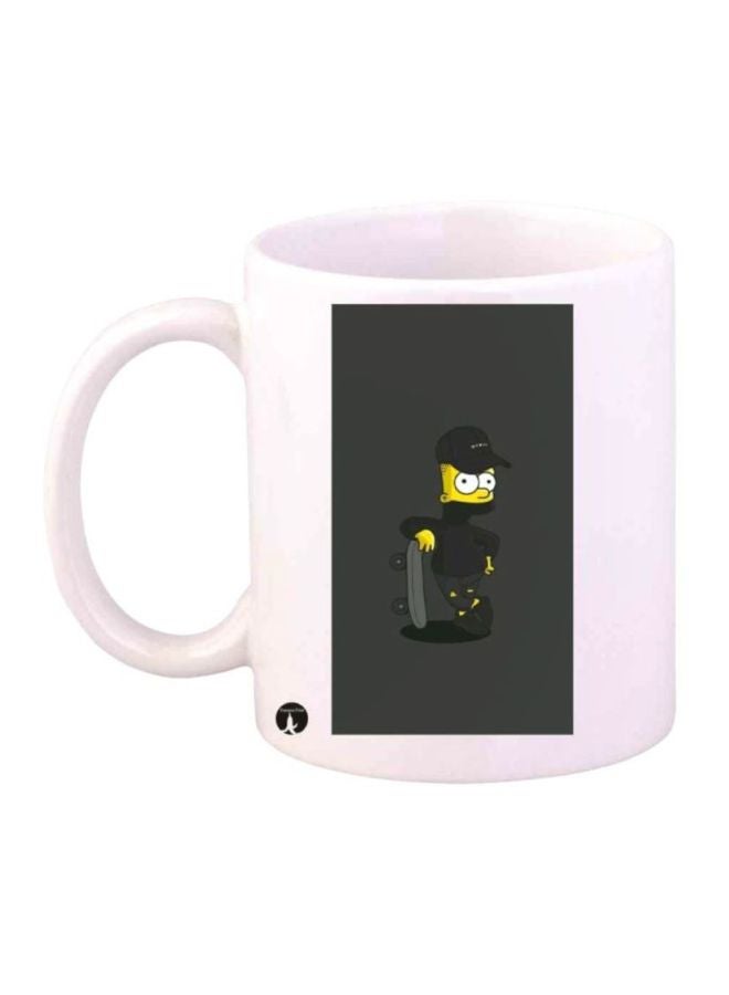 RYN Simpson Printed Coffee Mug White/Dark Grey/Yellow