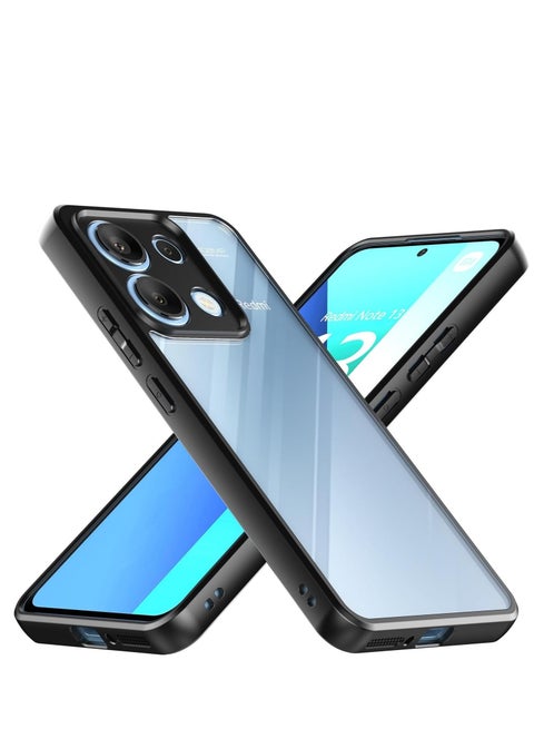 متوافق مع حافظة Redmi note 13 4G شفافة، مقاومة للصدمات من الدرجة العسكرية ومضادة للاصفرار، حافظة هاتف واقية نحيفة وغطاء كامل من الصدمات مع عدسة كاميرا واقية - أسود