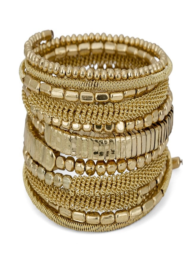 SPUNKYsoul Handmade Bohemian Coil in Gold Bracelet for Women Collection - Image 1