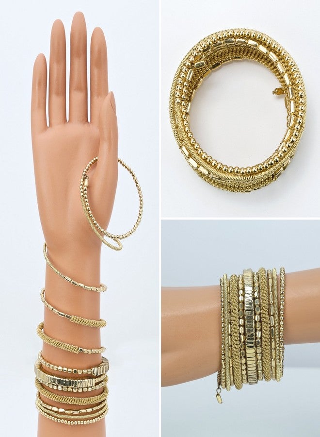 SPUNKYsoul Handmade Bohemian Coil in Gold Bracelet for Women Collection - Image 3