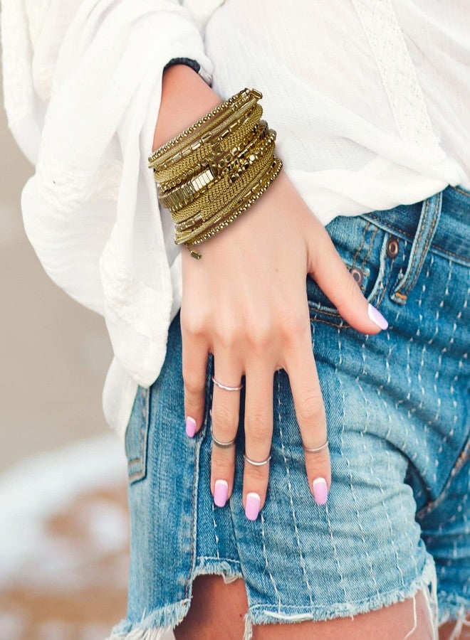 SPUNKYsoul Handmade Bohemian Coil in Gold Bracelet for Women Collection - Image 2