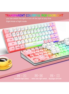 NIBEMINENT لوحة مفاتيح ألعاب RGB مكونة من 61 مفتاحًا ولوحة مفاتيح ميكانيكية صغيرة الحجم بنسبة 60% ومفاتيح اختصار FN ولوحة مفاتيح صغيرة محمولة لأجهزة الكمبيوتر المحمولة التي تعمل بنظام Windows وأجهزة Mac  - Image 4