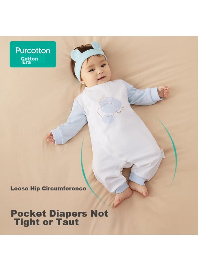 القطن الخالص Purcotton حفاضة قطنية ناعمة مزدوجة الوجه للأطفال حديثي الولادة أولاد وبنات، ملابس الربيع والصيف، طقم من قطعتين، المقاس 90 - Image 4
