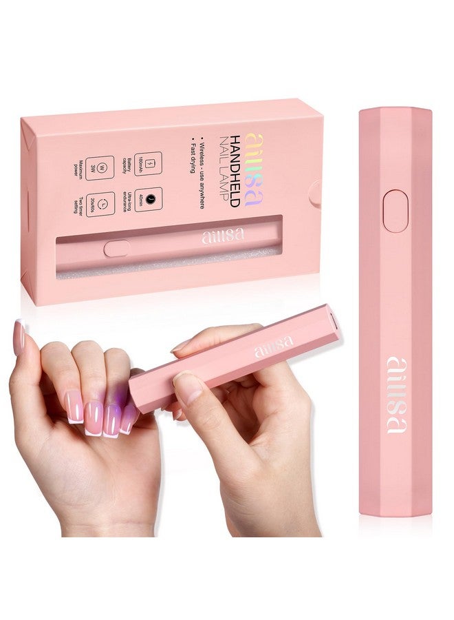 AILLSA Flash Cure Light for Gel Nails, Handheld LED Nail Lamp Mini Nail UV Light Cordless Gel Lamp Fast Drying Portable Single Finger Gel Light for Gel Nails (Pink) - Image 1