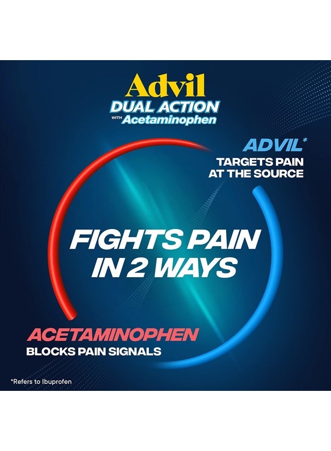 Advil أقراص مغلفة ذات تأثير مزدوج مع أسيتامينوفين، 250 ملغ إيبوبروفين و 500 ملغ أسيتامينوفين لكل جرعة (تعادل جرعتين) لتخفيف الألم لمدة 8 ساعات - 72 حبة - Image 3