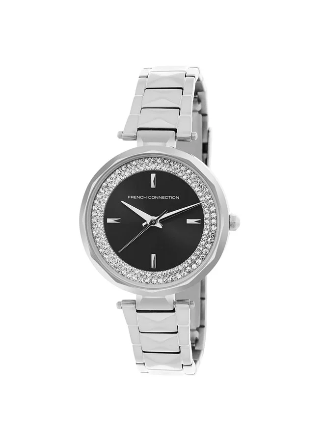 فرنش كونكشن 34mm Women's Quartz Watch with Black Dial