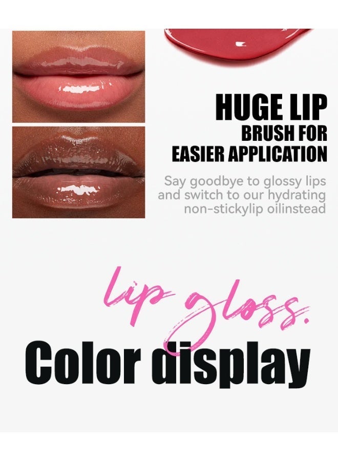 3 pcs Glossy Mirror Lip Tint Trendy Celebrity Peach | Peach Nude High-Shine Finish, Lightweight Non-Sticky Lip Color,Up to 12H Wear - Image 5