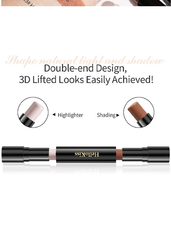 HelloKiss 2 in 1 Makeup Shading Stick and Face Highlighters Stick Double End Contour Stick Cream Contour Stick Makeup Bronzer Stick Face Makeup Wonder Stick Face Brightens and Shades Pencil 03 - Image 5