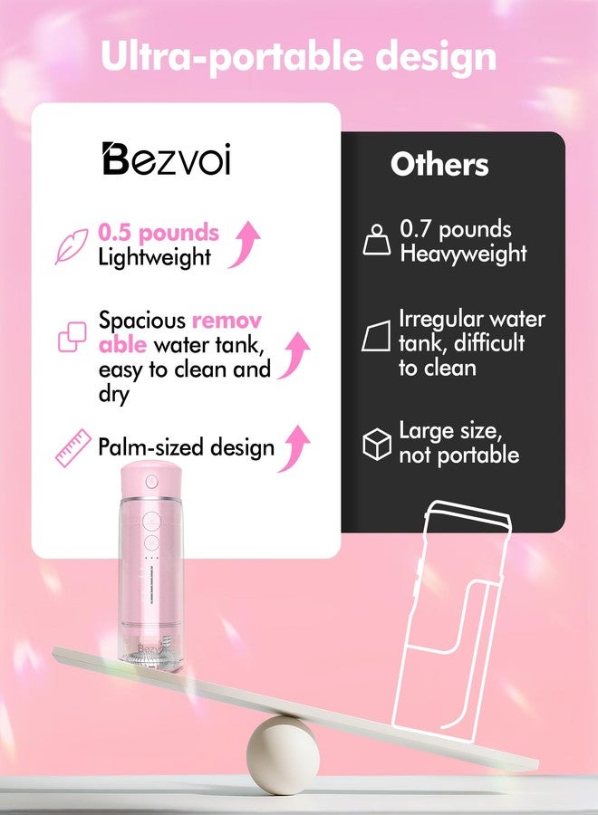 Bezvoi Portable Water Flosser for Travel, Mini Compact Cordless Oral Irrigator with Storage Bag, Removable Wide Tank & 5 Modes, IPX7 Waterproof Water Floss for Braces, Orthodontic, Sensitive Teeth - Image 2