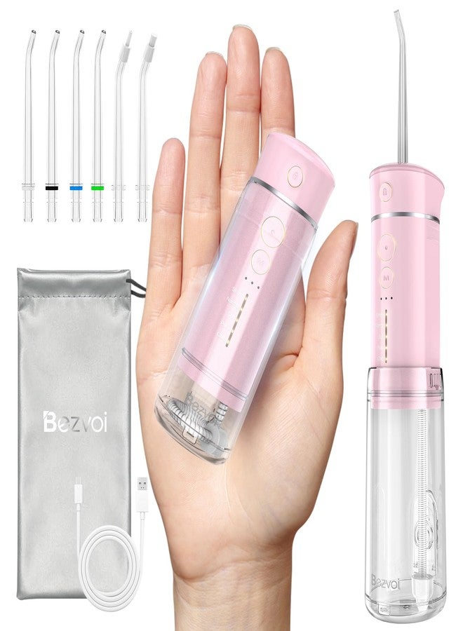 Bezvoi Portable Water Flosser for Travel, Mini Compact Cordless Oral Irrigator with Storage Bag, Removable Wide Tank & 5 Modes, IPX7 Waterproof Water Floss for Braces, Orthodontic, Sensitive Teeth - Image 1