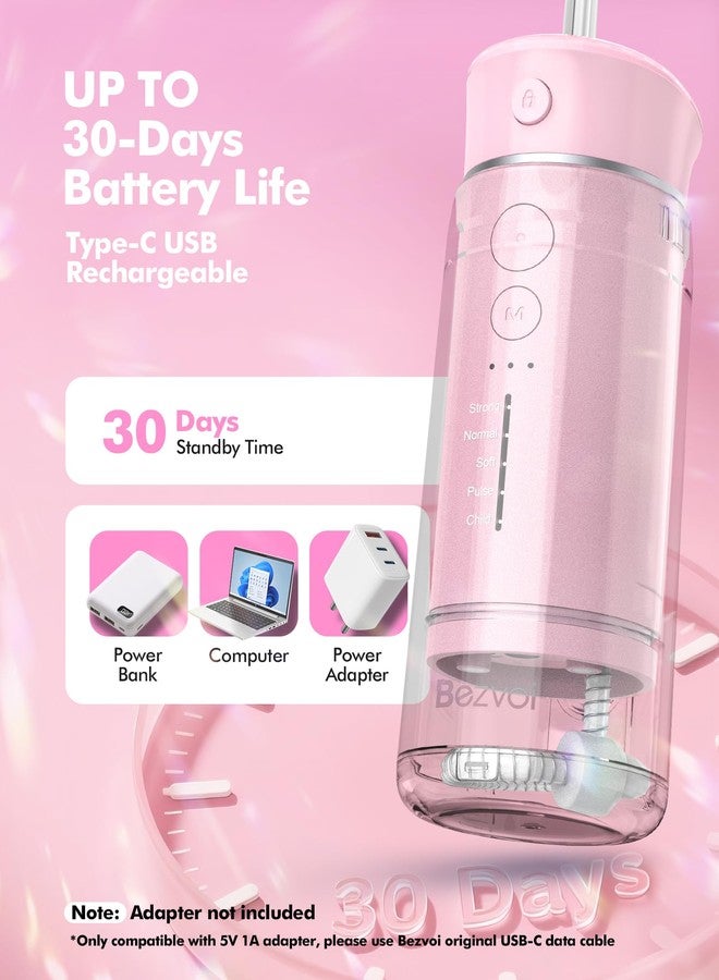 Bezvoi Portable Water Flosser for Travel, Mini Compact Cordless Oral Irrigator with Storage Bag, Removable Wide Tank & 5 Modes, IPX7 Waterproof Water Floss for Braces, Orthodontic, Sensitive Teeth - Image 5