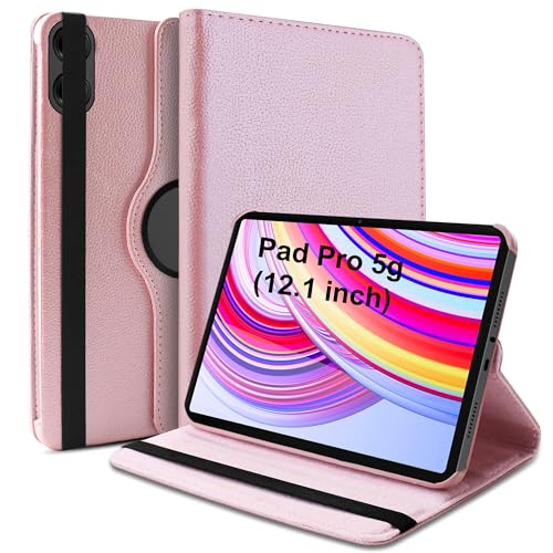 TGK 360 Rotatable Smart Flip Case Cover for Redmi Pad Pro 12.1 inch Tablet (Rose Gold) - Image 1